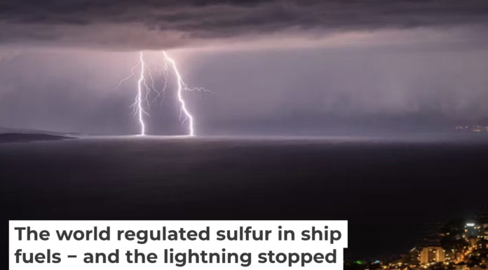 Lightning strikes the Mediterranean Sea. Matko Begovic/PIXSELL via Xinhua, via Getty Images